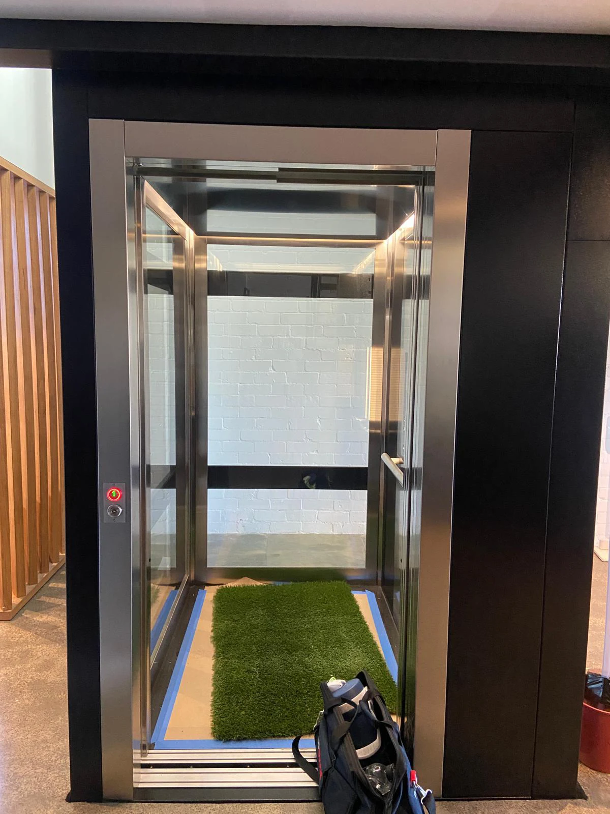 Glass cabin finish inside a premium home lift