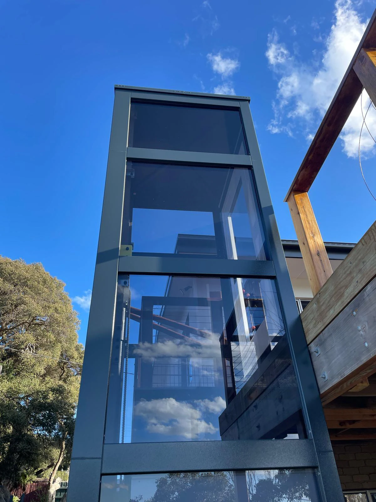 Glass lift shaft structure readiness
